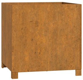 Vaso/floreira c/ pernas 2 pcs 49x47x50cm aço corten enferrujado