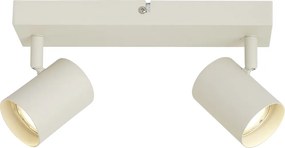 Foco de teto moderno bege 2 luzes ajustável - Jeana