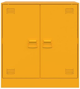Aparador 67x39x73 cm aço amarelo mostarda