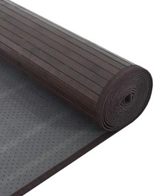 Tapete retangular 100x400 cm bambu castanho-escuro