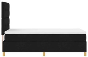Cama Box com Colchão e LED Preto 100x200 cm Tecido