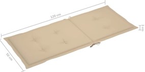 Cadeiras jardim reclináveis c/ almofadões 2 pcs acácia maciça