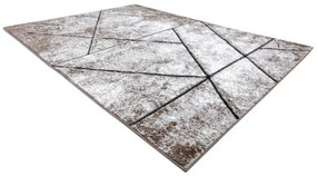 Tapete moderno COZY 8872 Wall, geométrico, triângulos - Structural dois níveis de lã castanho