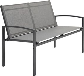 Outsunny Banco de jardim 2-Sitzer resistente às intempéries Metal Banco exterior com assento respirável apoios de braço curvos 112 x 66 x 80 cm Cinza | Aosom Portugal