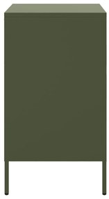 Mesa de cabeceira 36x39x68 cm aço verde-azeitona