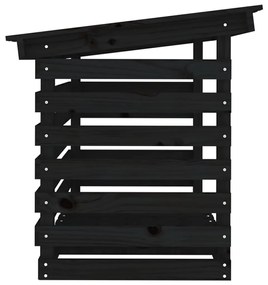 Suporte para lenha 108x73x79 cm pinho maciço preto