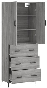 Armário alto 69,5x34x180 cm derivados de madeira sonoma cinza