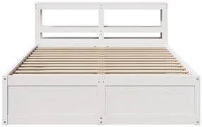 Estrutura cama c/ cabeceira 135x190 cm pinho maciço branco