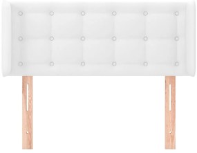 Cabeceira de cama c/ abas couro artificial 93x16x78/88cm branco