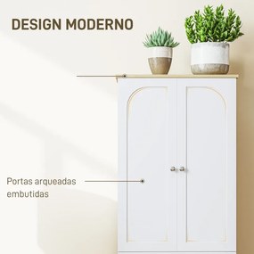 Armário de Cozinha Armário Alto de Cozinha Móvel Auxiliar de Cozinha com 4 Portas e Prateleiras Ajustáveis 60x30x183 cm Branco