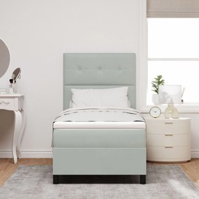 Cama Box Spring com Colchão vidaXL Cinza Claro 90x200 cm Veludo