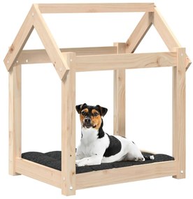 Cama para cães 61x50x70 cm madeira de pinho maciça