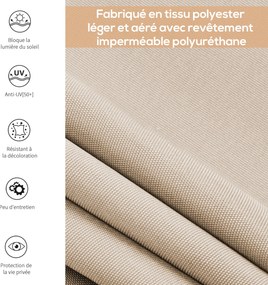 Toldo exterior enrolável de 2,5 x 1,6 m com manivela, em alumínio e poliéster de 280 g/m² com proteção UV50+, cor creme