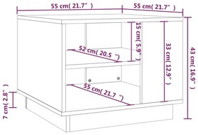 Mesa de centro 55x55x43 cm aglomerado cor sonoma cinzento