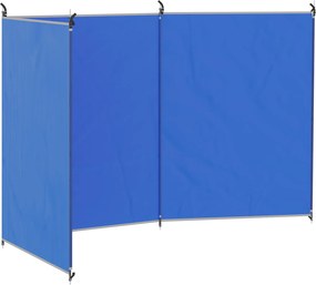 Outsunny Cortavento de camping, paravento de praia com bolsa de transporte, pontos de fixação 450 x 150 cm, azul | Aosom Portugal