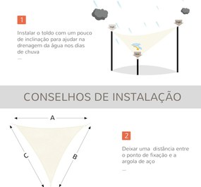Vela de Sombra Triangular 5x5x5 m Toldo Vela de HDPE com Proteção UV A