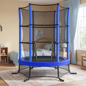 Trampolim infantil, trampolim de jardim de 174 cm com rede de segurança, Azul