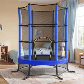 Trampolim infantil, trampolim de jardim de 174 cm com rede de segurança, Azul