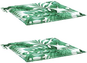 Almofadões p/ cadeira 2pcs 40x40x3cm tecido padrão folhas