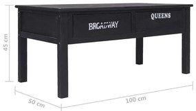 Mesa de centro 100x50x45 cm madeira preto