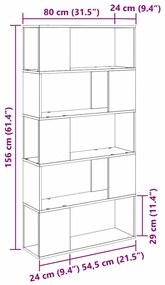 Estante de TV Carvalho Artisan MDF 80 x 24 x 155 cm Estante de TV