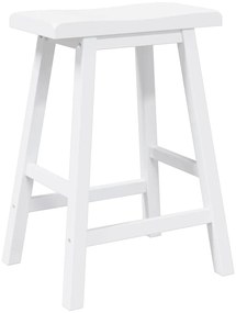 Bancos de bar 2 pcs madeira de seringueira maciça branco
