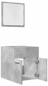 2 pcs conj. móveis casa banho derivados madeira cinza cimento
