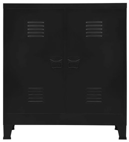 Aparador de arrumação industrial 90x40x100 cm aço preto