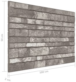 Painéis de parede 3D design tijolos cinzentos-escuros 10 pcs EPS