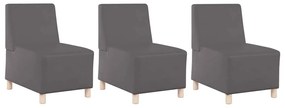 Cadeiras de Sofá 3 pcs Cinzeto 55 x 74 x 82 cm Couro sintético