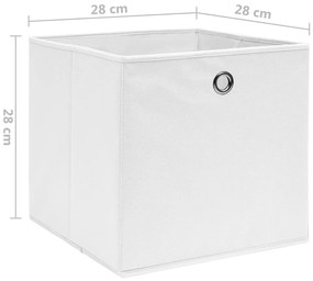 Caixas arrumação 4 pcs 28x28x28 cm tecido-não-tecido branco
