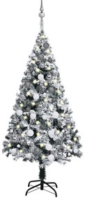vidaXL Árvore de Natal artificial pré-iluminada c/ bolas 120 cm verde