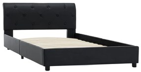 Estrutura de cama 100x200 cm couro artificial preto