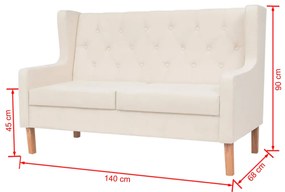 Conjunto de sofás 2 pcs tecido branco nata