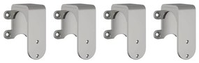 vidaXL Barn Door Bypass Brackets 4 pcs trilhos redondos aço inoxidável