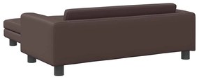 Cama para cães com extensão 100x50x30 cm couro artif. castanho