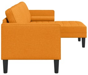 Sofá L em forma de L para 3 pessoas vidaXL Amarelo Escuro 160 cm Tecid