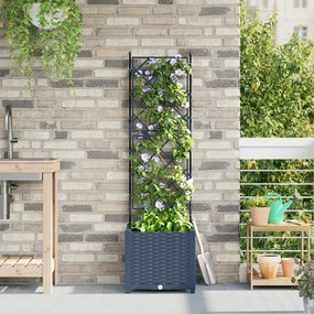 vidaXL Jardineira com Treliça Cinzeto 40 x 40 x 143 cm PP