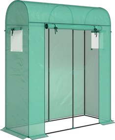 Outsunny Estufa para Tomates, Estufa de Filme com Porta de Enrolar, Janelas de Tela, Teto Arqueado, 170 x 68 x 200 cm, Verde | Aosom Portugal