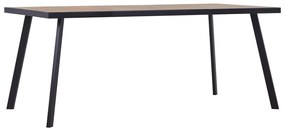 vidaXL Mesa de jantar 200x100x75 cm MDF cor madeira clara e preto
