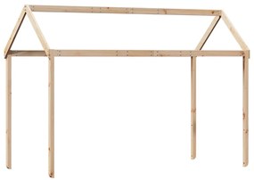 Cama alta c/ escada e telhado 80x200 cm pinho maciço