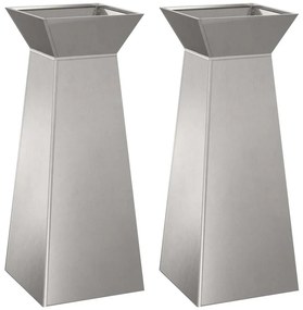 Vasos de Pilar para Jardim - 2 peças com Bowl de 40x40x100 cm em Aço I