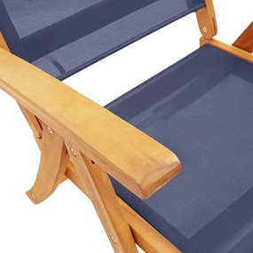 Cadeiras de jardim dobráveis 8 pcs acácia maciça e textilene