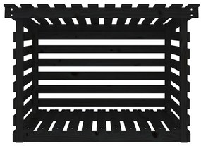 Suporte para lenha 108x73x79 cm pinho maciço preto