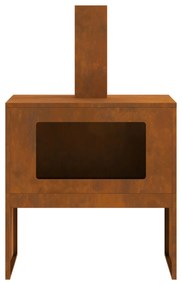 Fogueira com Chaminé 60x40x96 cm Aço Envelhecido