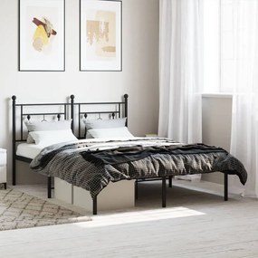 Estrutura de cama com cabeceira 135x190 cm metal preto