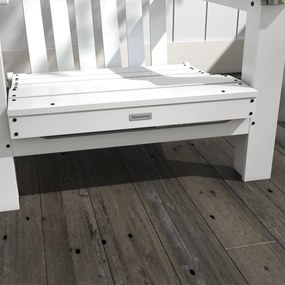 Cadeira Adirondack de Madeira Cadeira de Jardim Dobrável com Apoios de Braços para Pátio Terraço Varanda 68x81x93 cm Branco