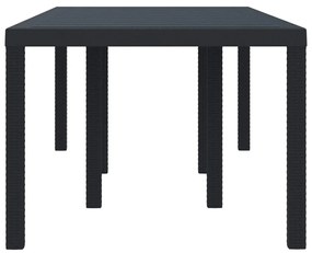 Mesa de Jardim vidaXL Antracite 200x100x73 cm em Rattan Sintético