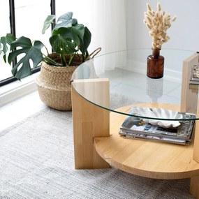 Mesa de Centro Mahal – Carvalho – 75x40x75 cm