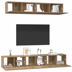 Conjunto de móvel de TV 5 pcs carvalho artisiano Médio
